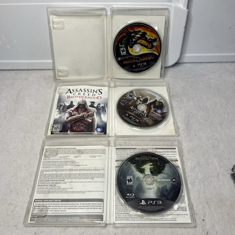 PS3 Mature 3 Game Lot Sony PlayStation 3 Mortal Kombat Assassin's Creed Tested - Picture 4 of 10